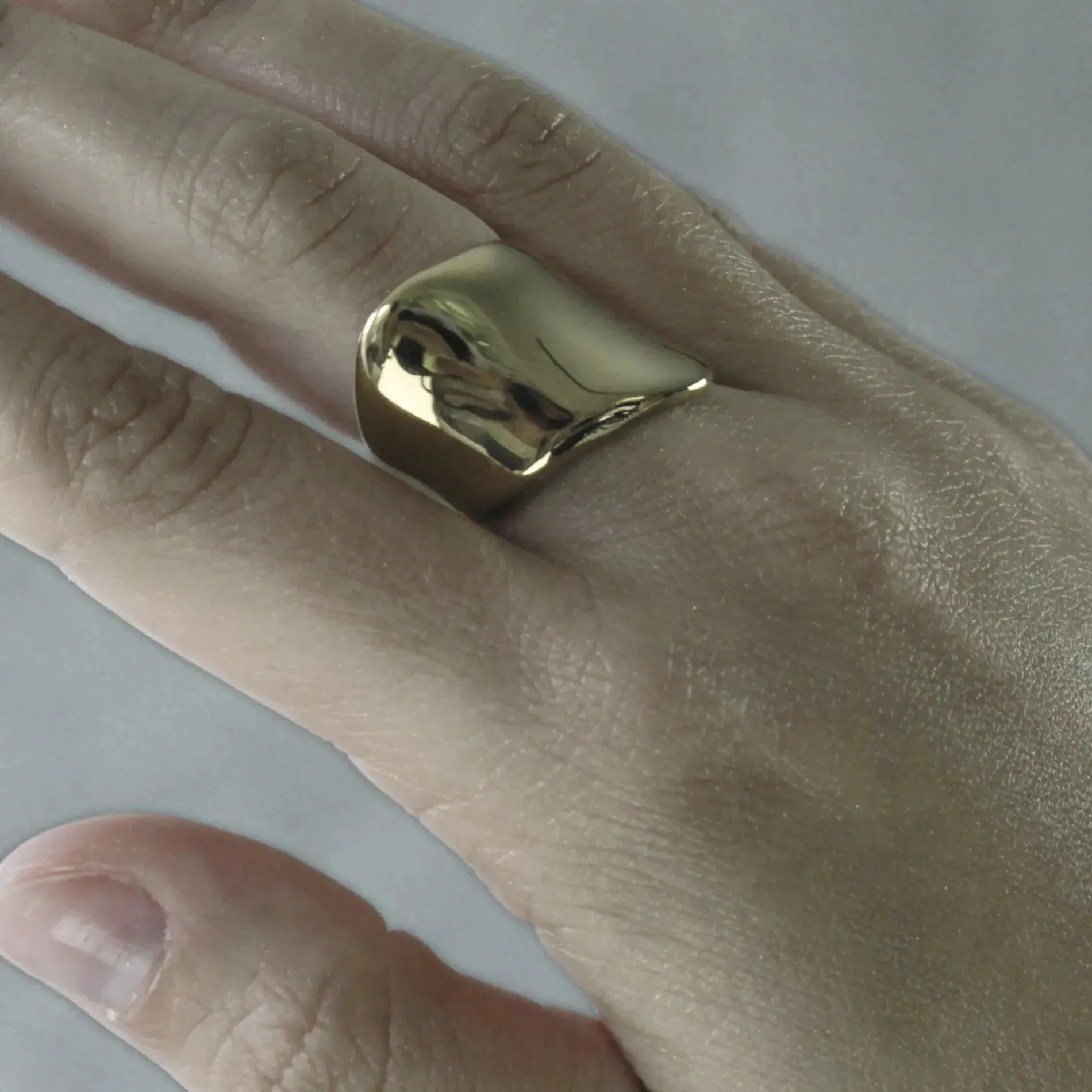 Courage Waterproof Arrow Statement Ring 18K Gold Plating