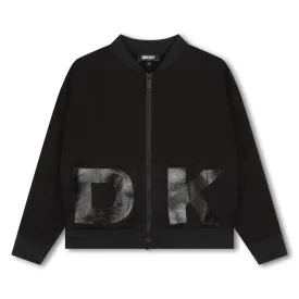 Girls Black Logo Cardigan