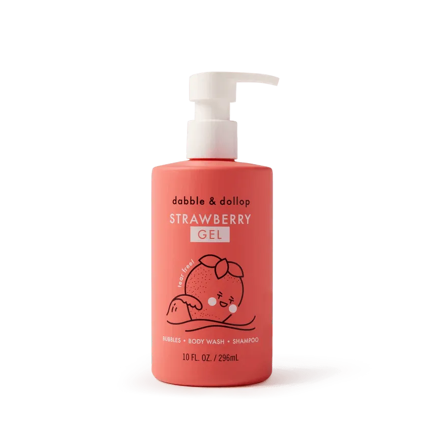 Kids Bath | Tear Free Shampoo and Wash- Strawberry | Dabble and Dollop