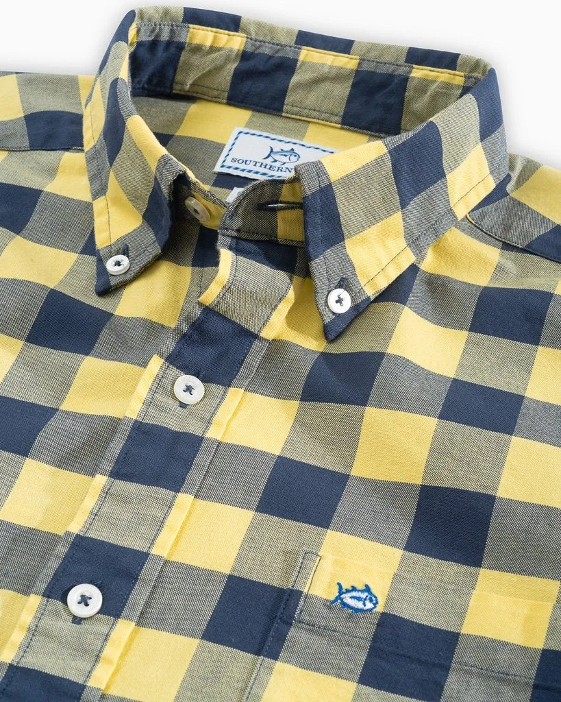 Men's Spray Avenue Buffalo Check Long Sleeve Button Up Shirt