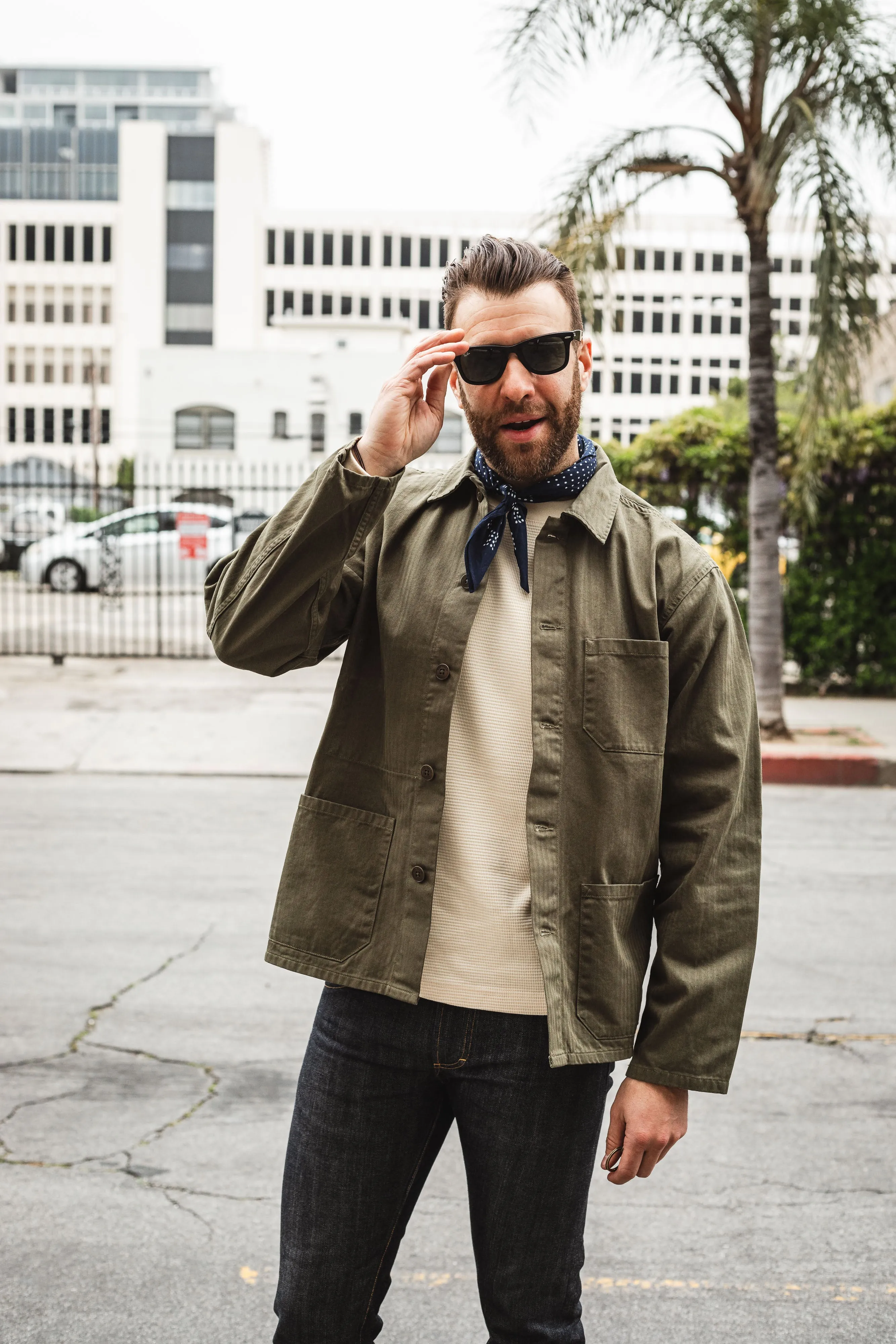 Nudie - Buddy Herringbone Chore Jacket Olive
