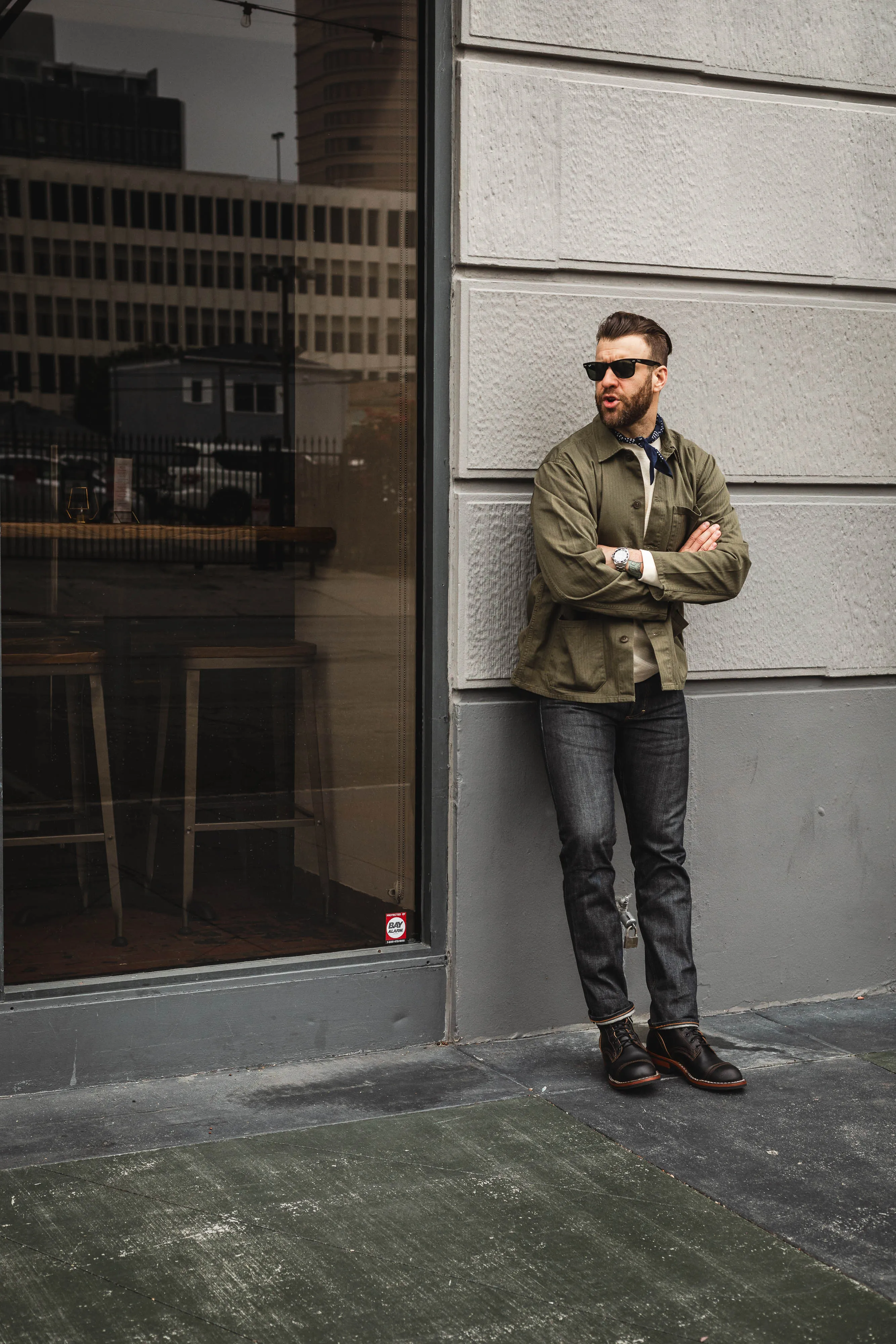 Nudie - Buddy Herringbone Chore Jacket Olive