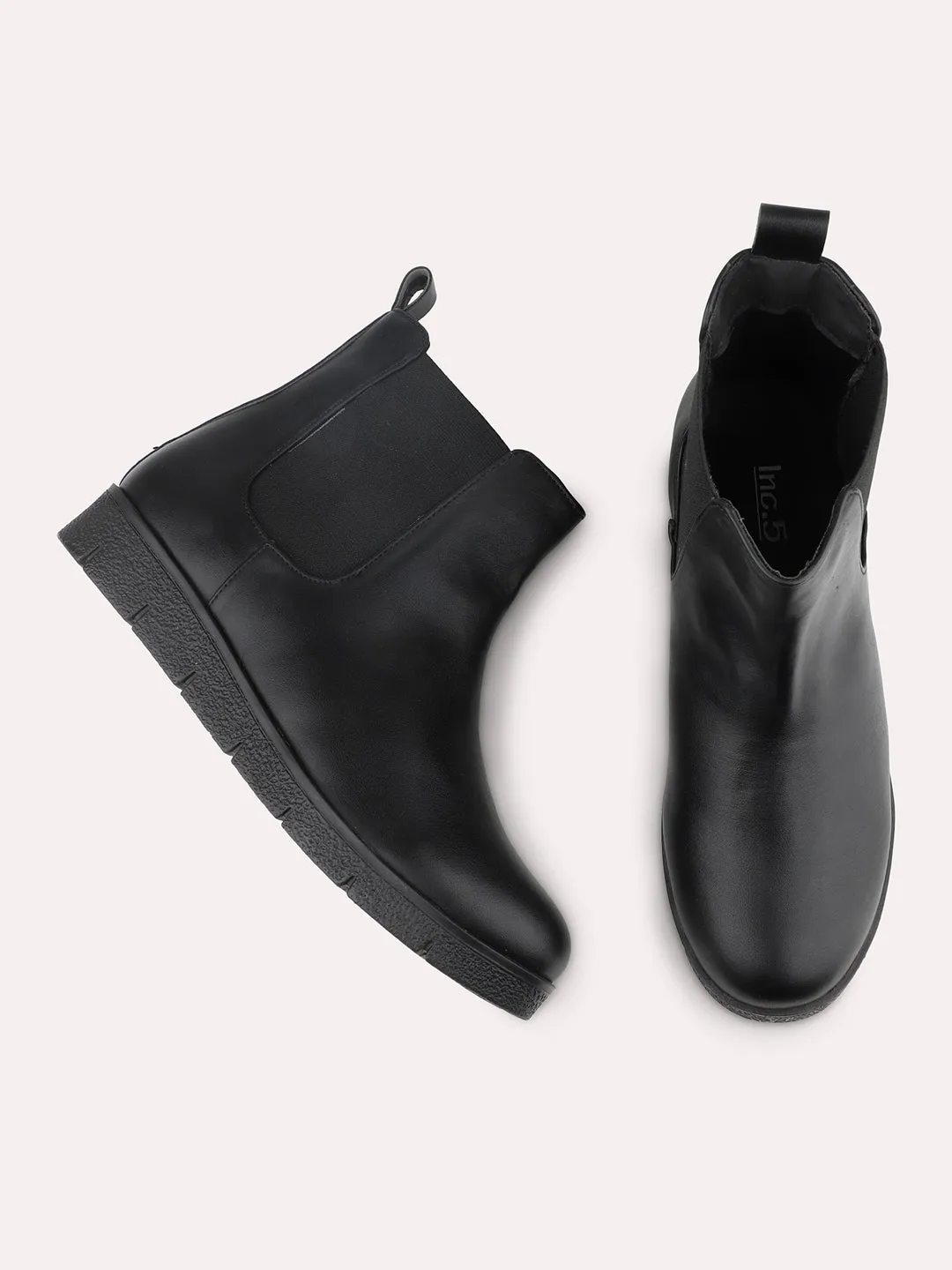 Women Black Mid Top Chelsea Boots