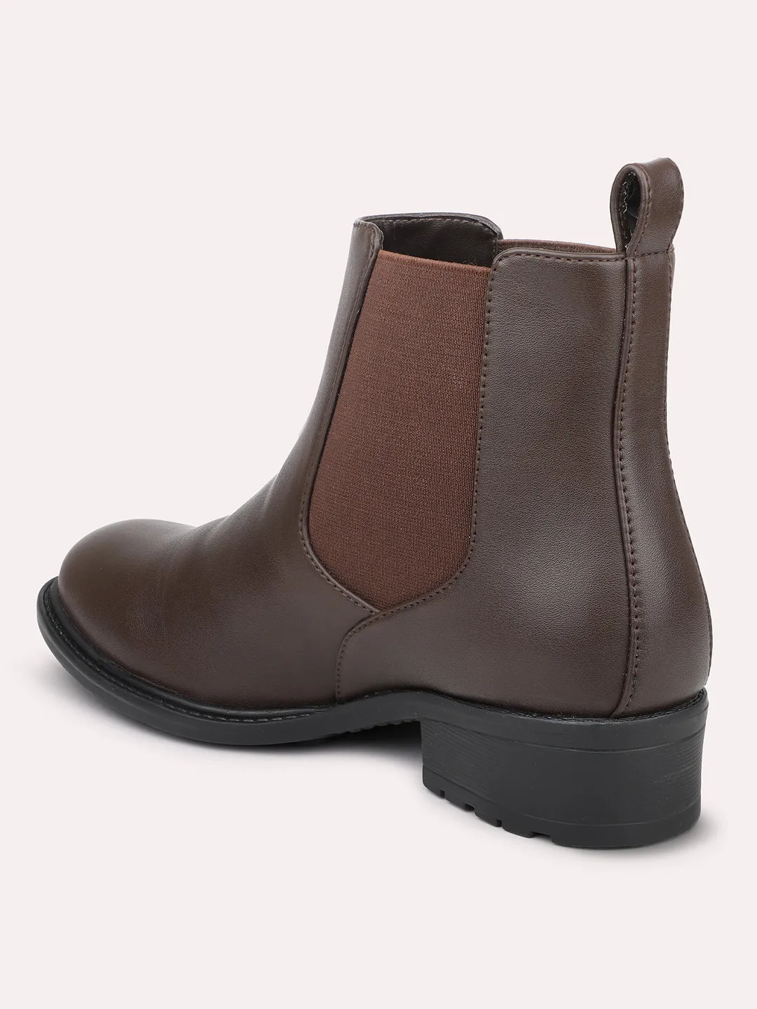 Women Brown Mid-Top Chelsea Boots
